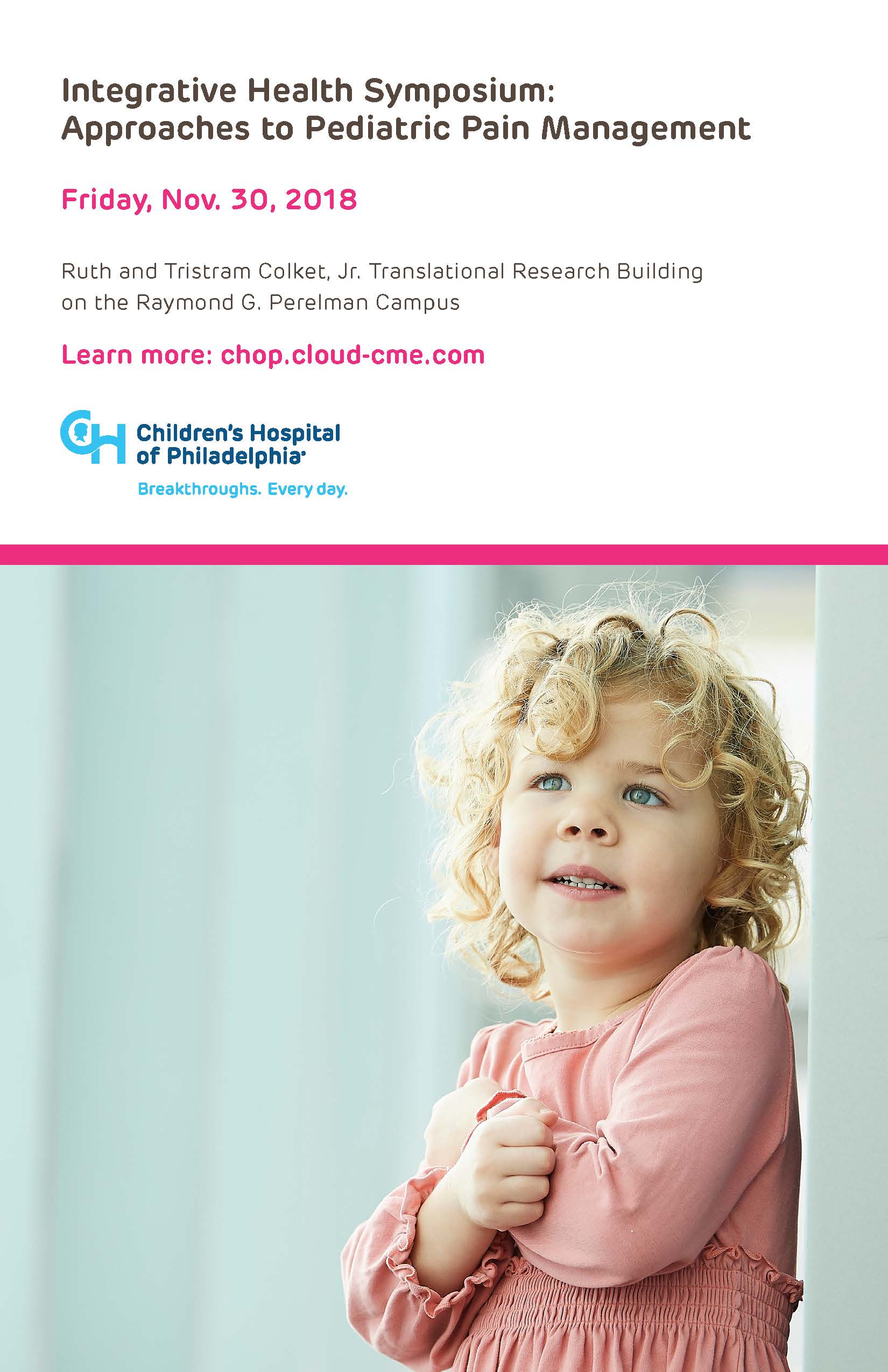 Integrative Health Symposium: Approaches to Pediatric Pain Management Banner